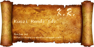 Kuszi Renátó névjegykártya
